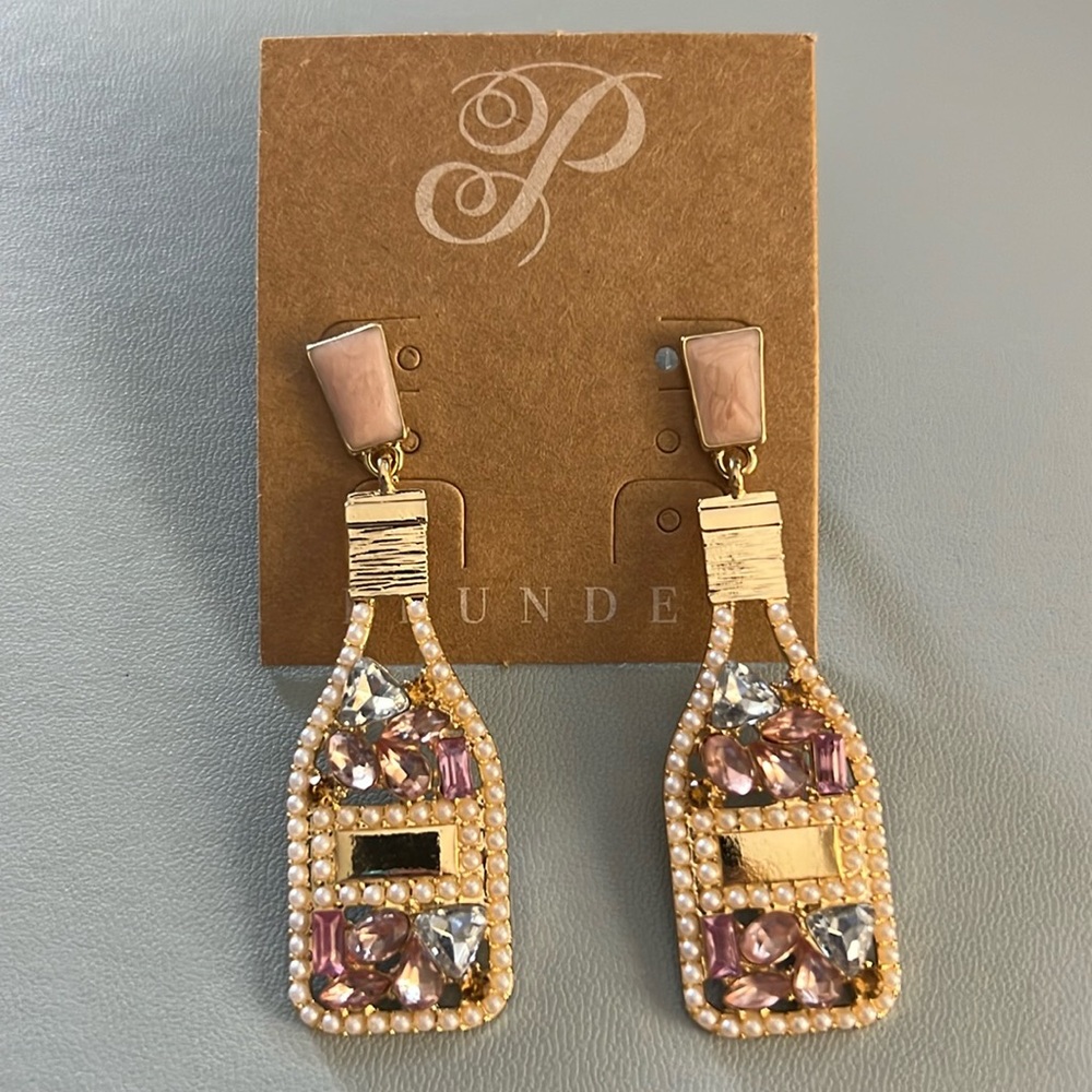 Plunder Champagne Bottle Earrings